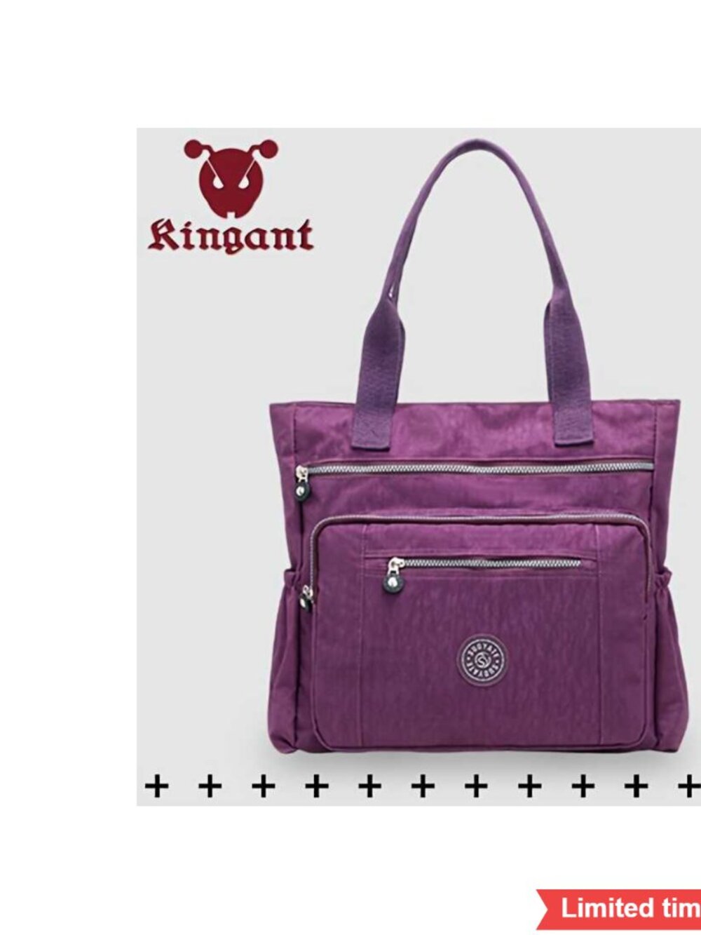 Large Capacity Nylon Tote Bag with Multi Pockets Shoulder Bag